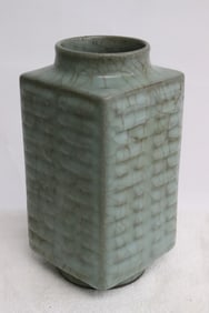 Celadon crackleware porcelain vase