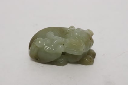 Chinese celadon jade carved qilin
