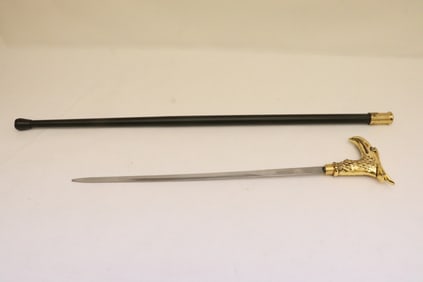 A cane sword with eagle motif finial