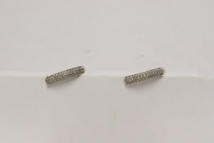 Pair 10K rose gold clip-on diamond earrings