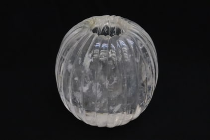A heavy rock crystal bowl/ candle holder by Robert Kuo