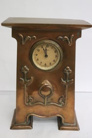 German art nouveau cast metal letter holder w/ ink stand