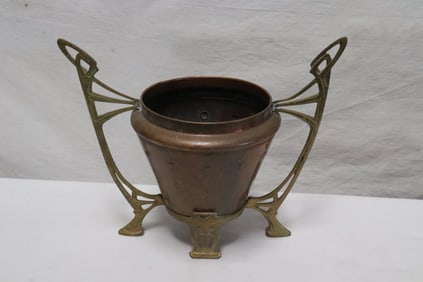 Art nouveau copper centerpiece