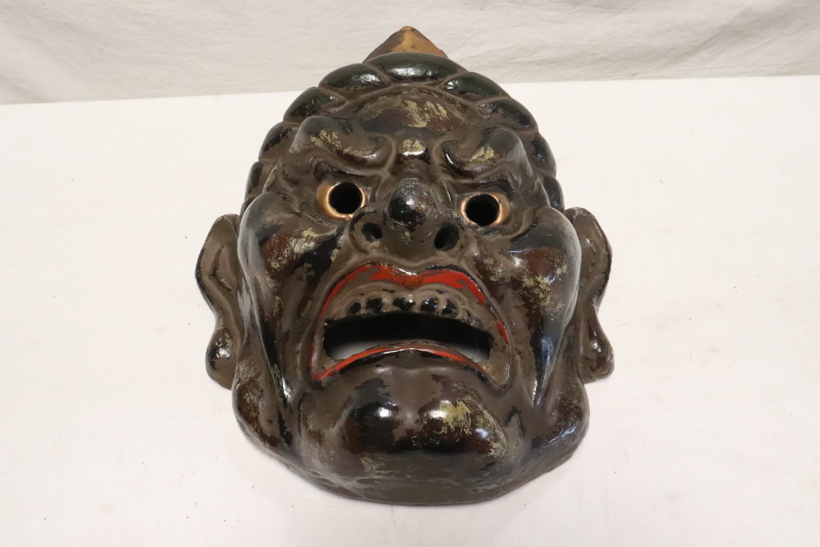 Antique Japanese oni mask: Antique Japanese oni mask, 13.5"x10.13"x5.5"