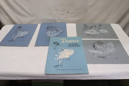 Set of 4 Degas silk screens "ballet dancers"