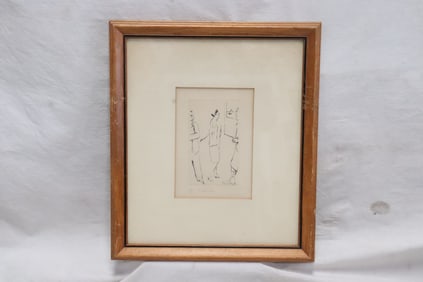 Pierre Bonnard etching "lady in the street", signed