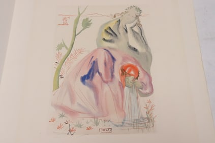 Salvador Dali etching in color "divine comedy", signed