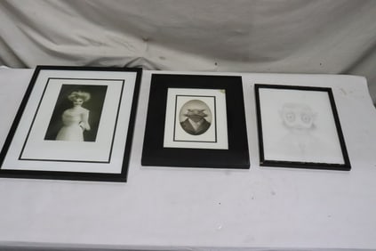 3 Travis Louie pencil signed & numbered etchings