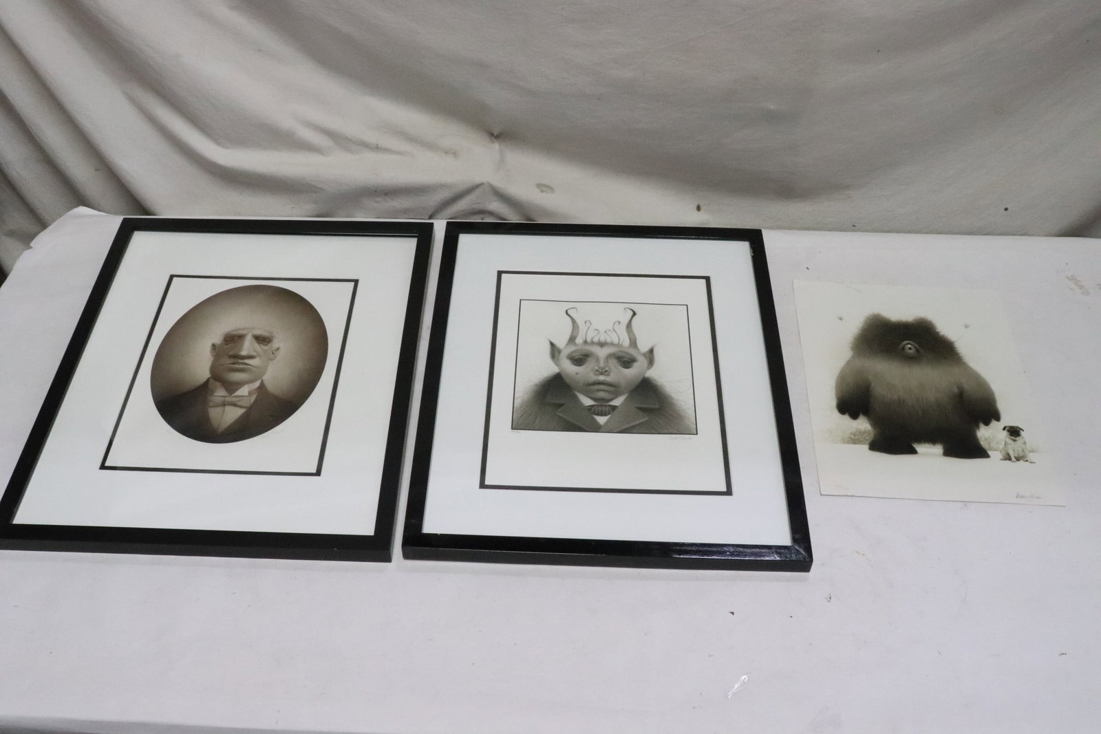 3 Travis Louie pencil signed & numbered etchings (1 of 14)
