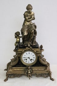 Antique French keywind table clock