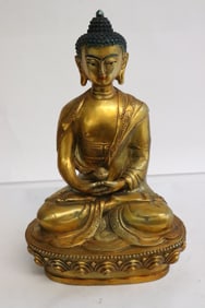 Chinese vintage gilt bronze sculpture of deity