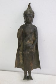 An 18th century burmese bronze sculpture of deity