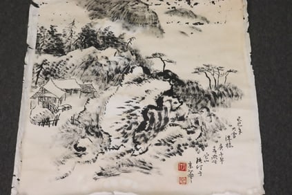 Ding Zhang, "landscape" , ink on paper