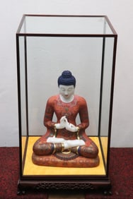 Chinese white jade carved deity