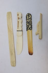 4 bone carved articles