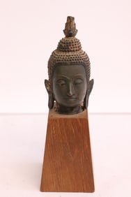 18th century bronze sculpture of Buddha head