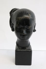 Vietnamese bronze sculpture of lady's bust