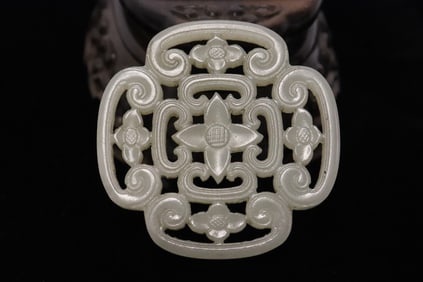 19th century white jade plaque