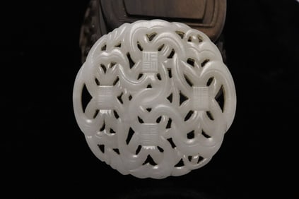 19th century white jade plaque