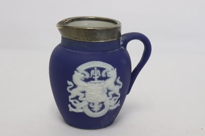 small pitcher with sterling rim, London mark, C1907