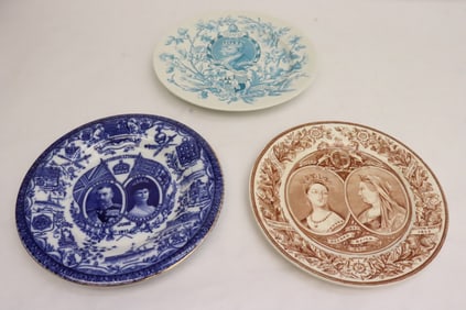 3 Coronation plates