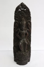 Very fine South Asia wood carved deity