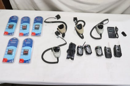 Motorola 2-way speaker, rechargeable battery, & misc.