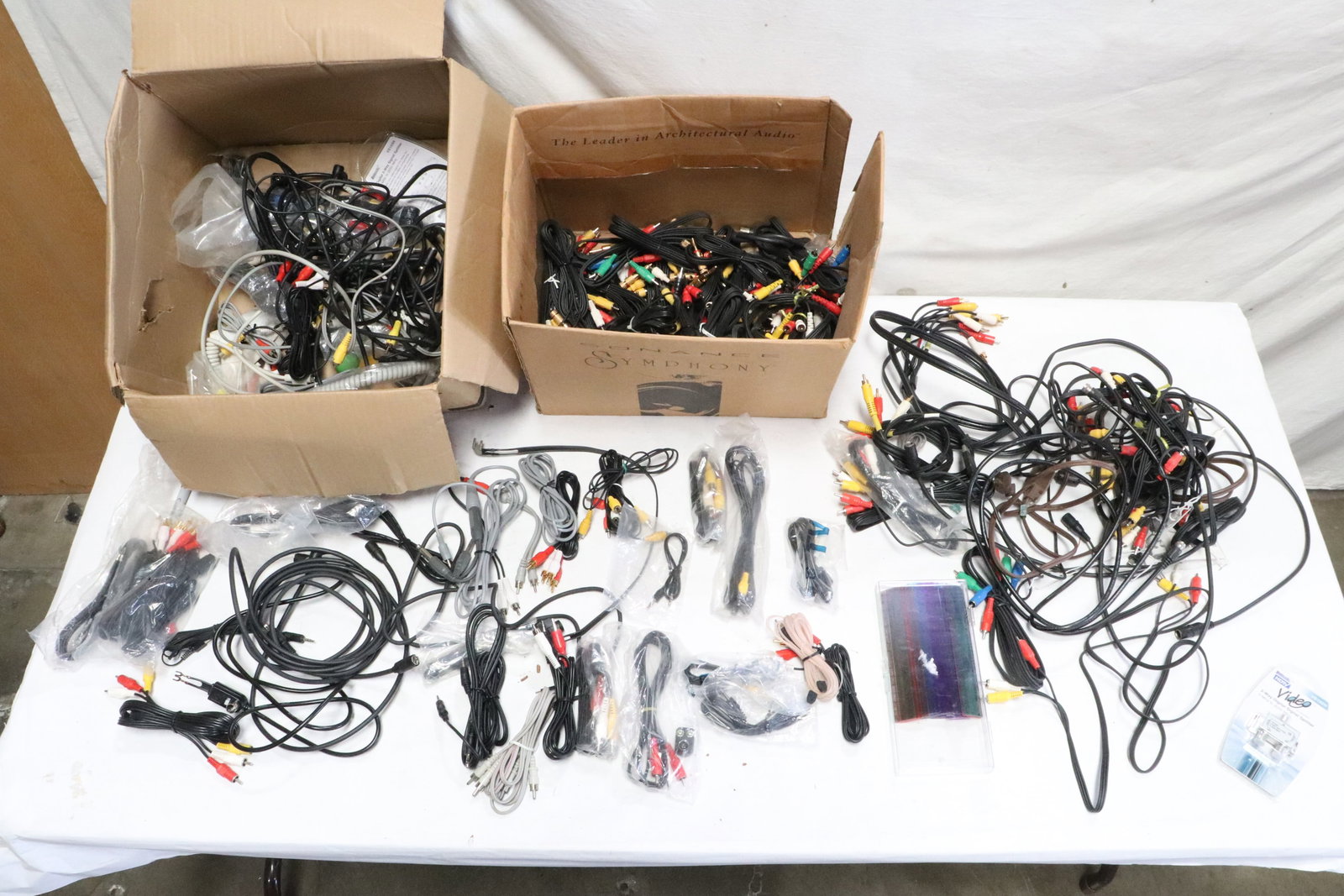 Large group of audio and video wires: Large group of audio and video wires