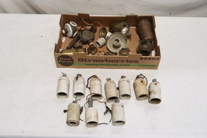 Lot of antique electric parts