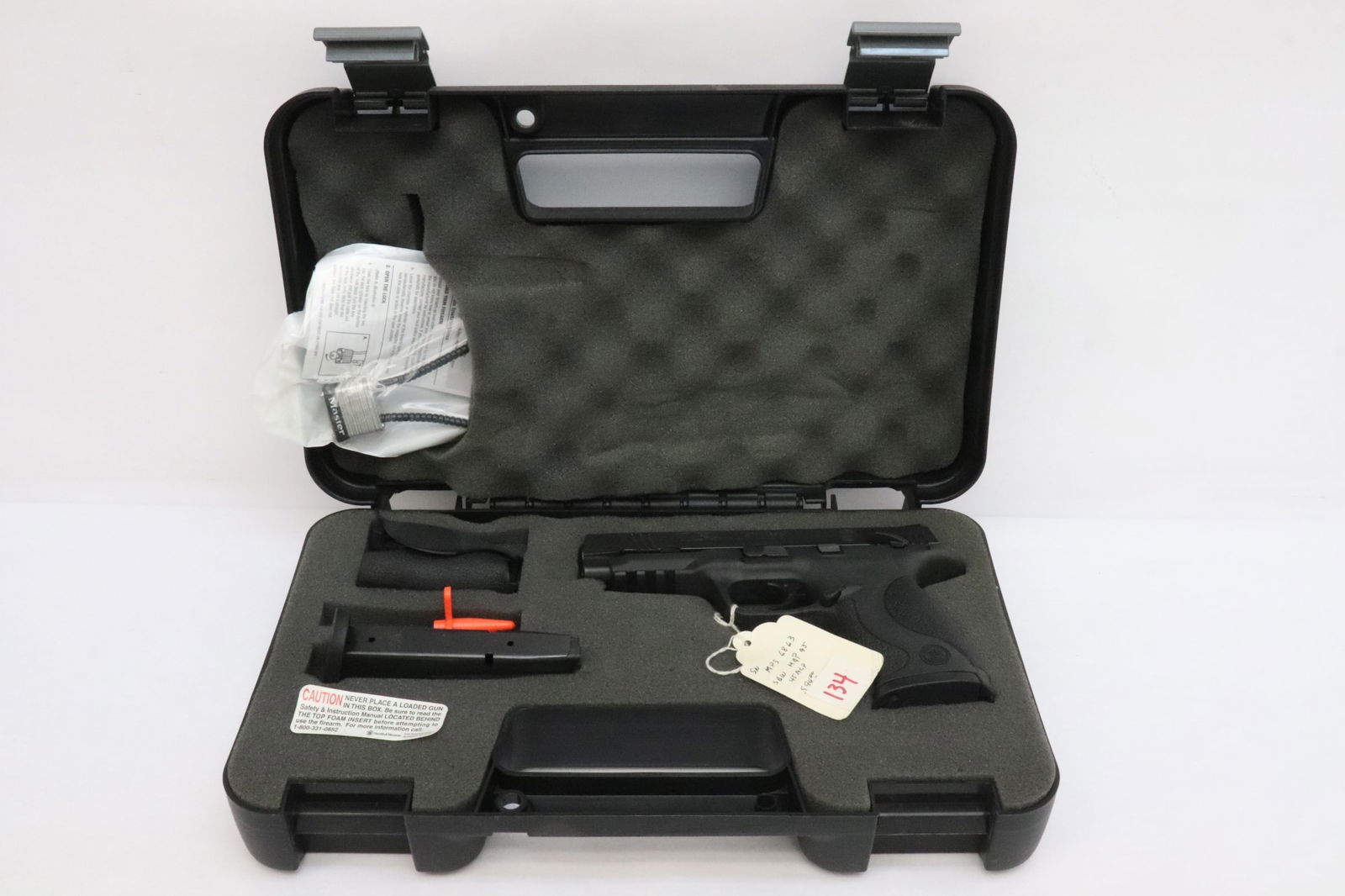 Smith & Wesson, M&P45, 45 ACP, Semi auto: Barrel length: 4.5", serial #: MPS 6863, Product code 109106. NO California buyer, out of state buyers only, no international shipping, no California transfer. Buyer is responsible for checking local