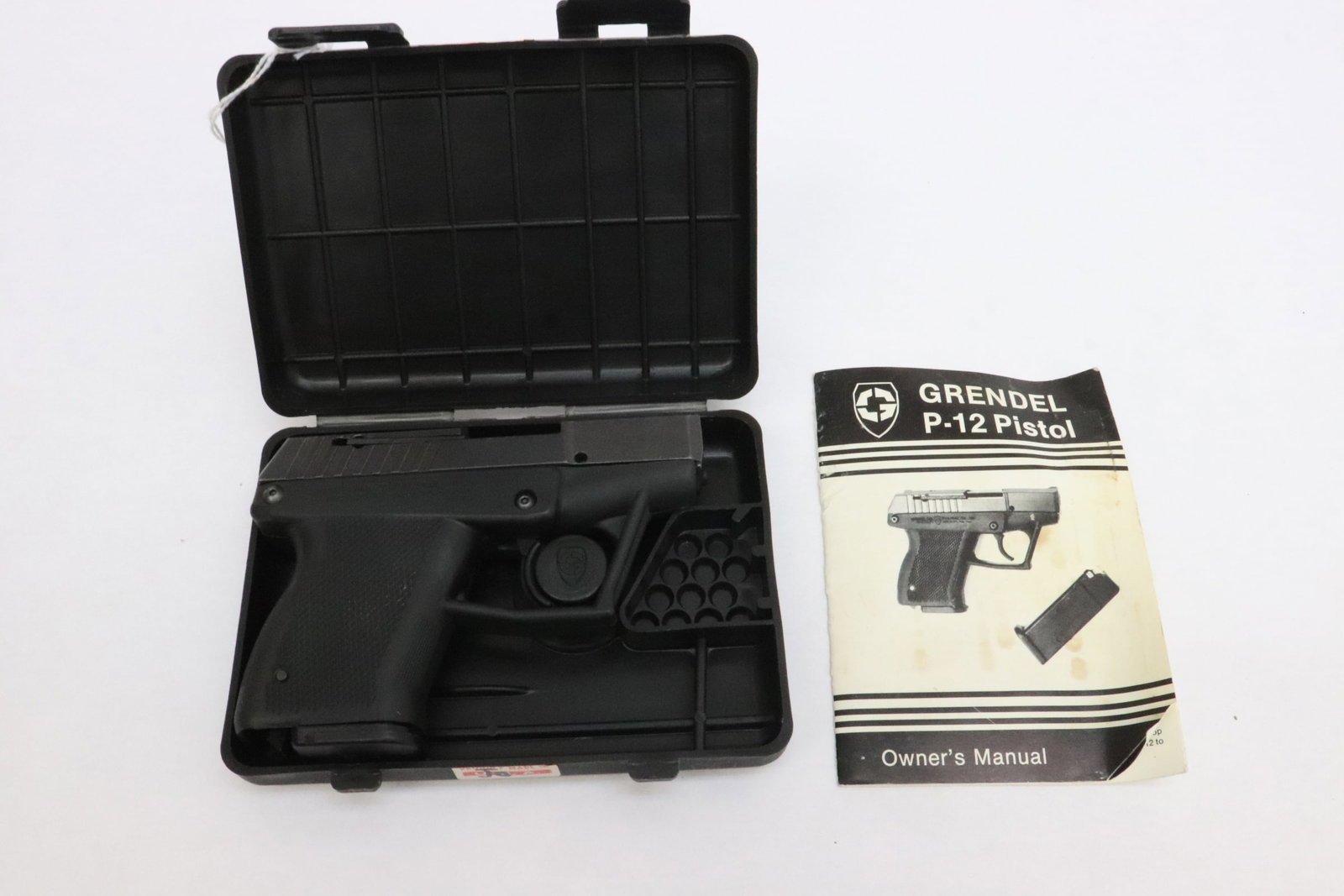 Grendel Inc., P-12, 380 ACP, Semi auto: Barrel length: 3", serial #: 31990, in box. NO California buyer, out of state buyers only, no international shipping, no California transfer. Buyer is responsible for checking local laws before biddin