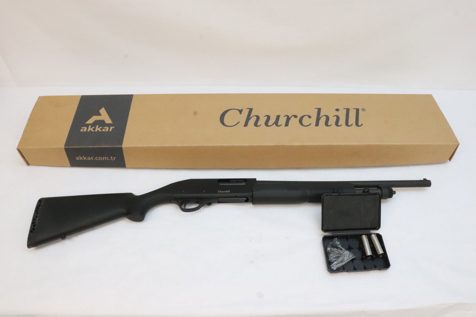 Akkar, Churchill 620 Combo, 20GA, Pump Action: Barrel length: 18.5" and 26", serial #: 57-H21PT-9113, New in box. California ok, no international shipping, California and out of state shipping to your local FFL. Buyer is responsible for checking l