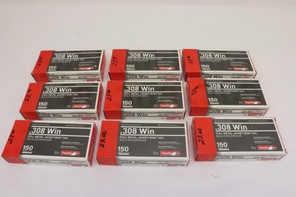Ammunition; 0.308 Winchester 150gr., full metal jacket boat tail