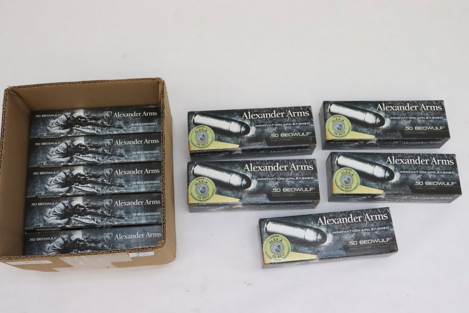 Alexander Arms, 0.50 Beowulf: Alexander Arms, 0.50 Beowulf, 20 rifle cartridges/ box, total 10 boxes