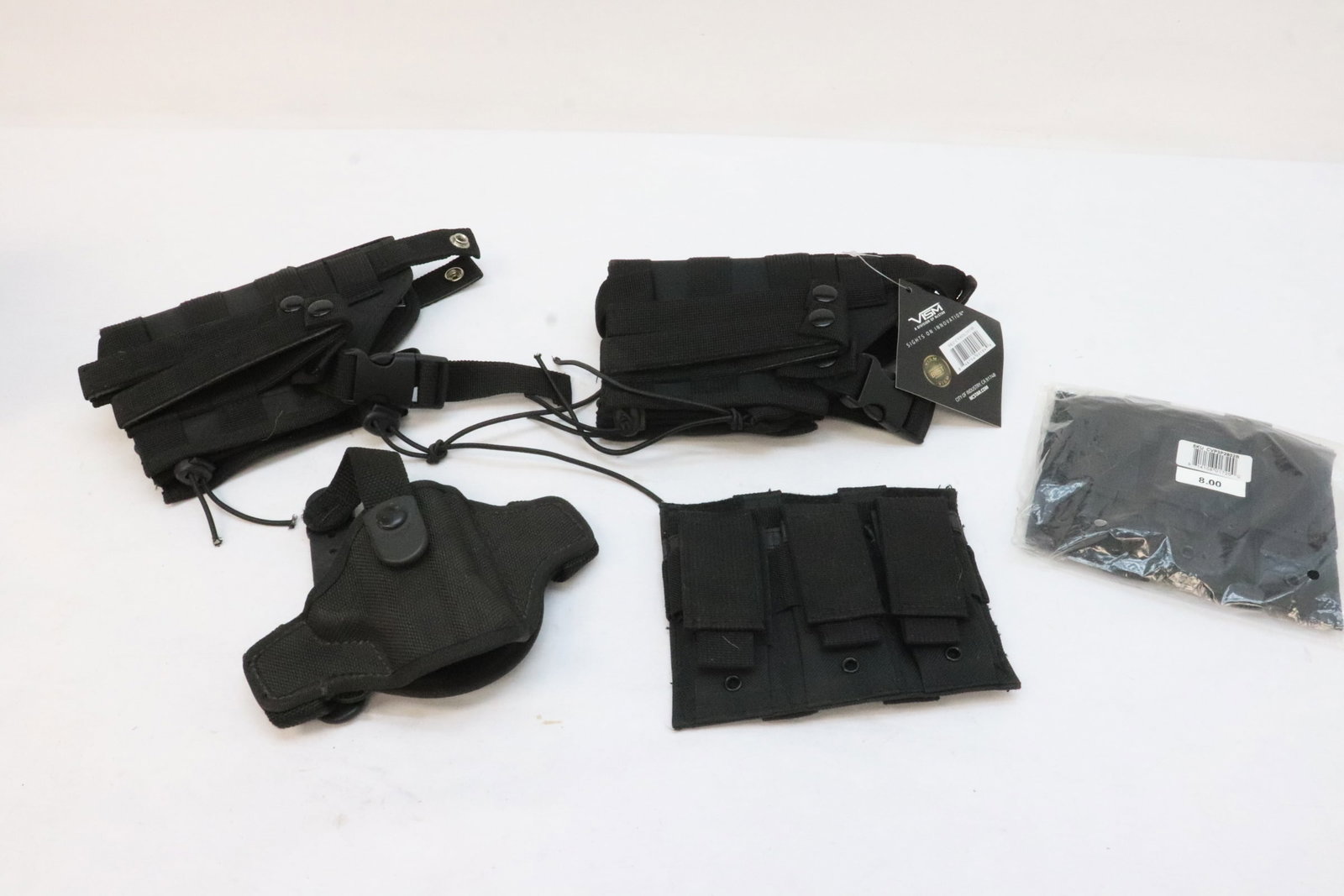 3 pistol holsters, and 2 ammo pouches: 3 pistol holsters, and 2 ammo pouches