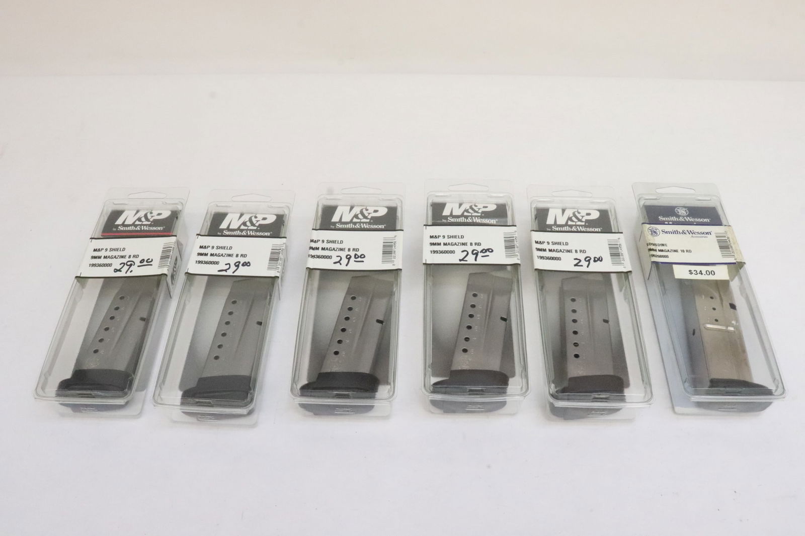 One Smith Wesson 9mm 10RD magazine, and 5 M&P 9mm 8 RD magazine: One Smith Wesson 9mm 10RD magazine, and 5 M&P 9mm 8 RD magazine
