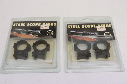 2 sets of steel scope rings