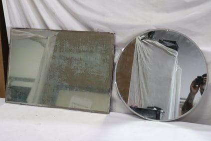 2 beveled glass wall mirrors