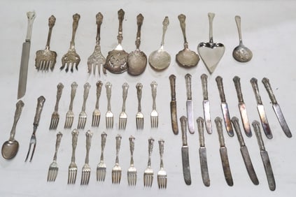 Lot of vintage fancy silverplate flatware