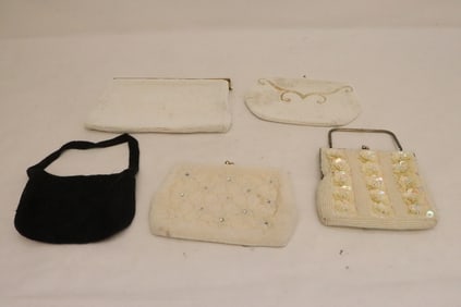 5 vintage lady's beaded purses