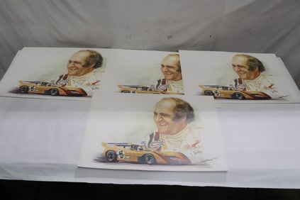 7 signed and numbered prints of Denny Hulme