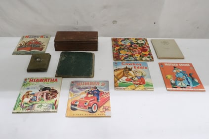 Lot of children book, early 1900's notebook, & brief pamphlet