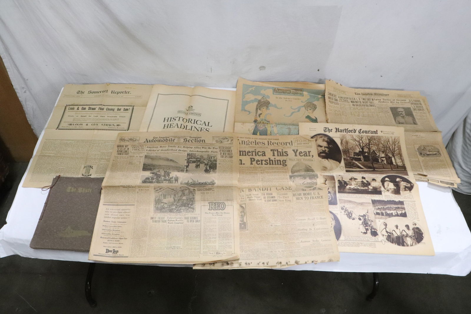 1800's & early 1900's newspapers, & a high school book (1 of 9)