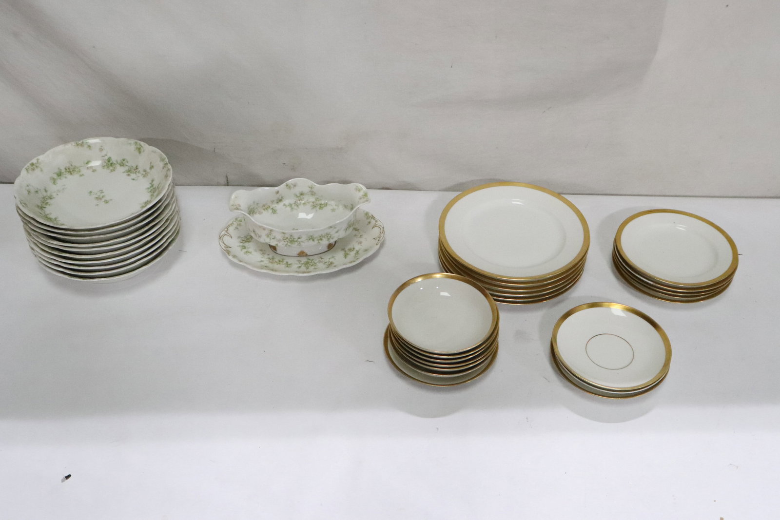 Lot of Limoge china pieces: Lot of Limoge china pieces, 1.15"x5"dia - 3.35"x8.7"x6.2"