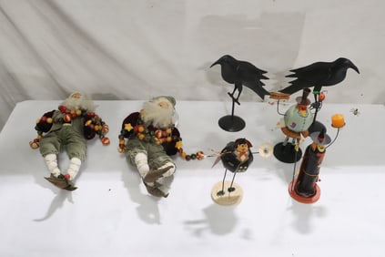 Lot of Christmas and Halloween dolls/ figures