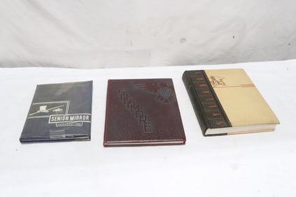 3 vintage high school and college yearbooks