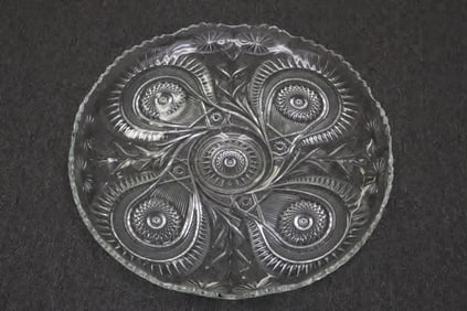 A massive depression glass platter