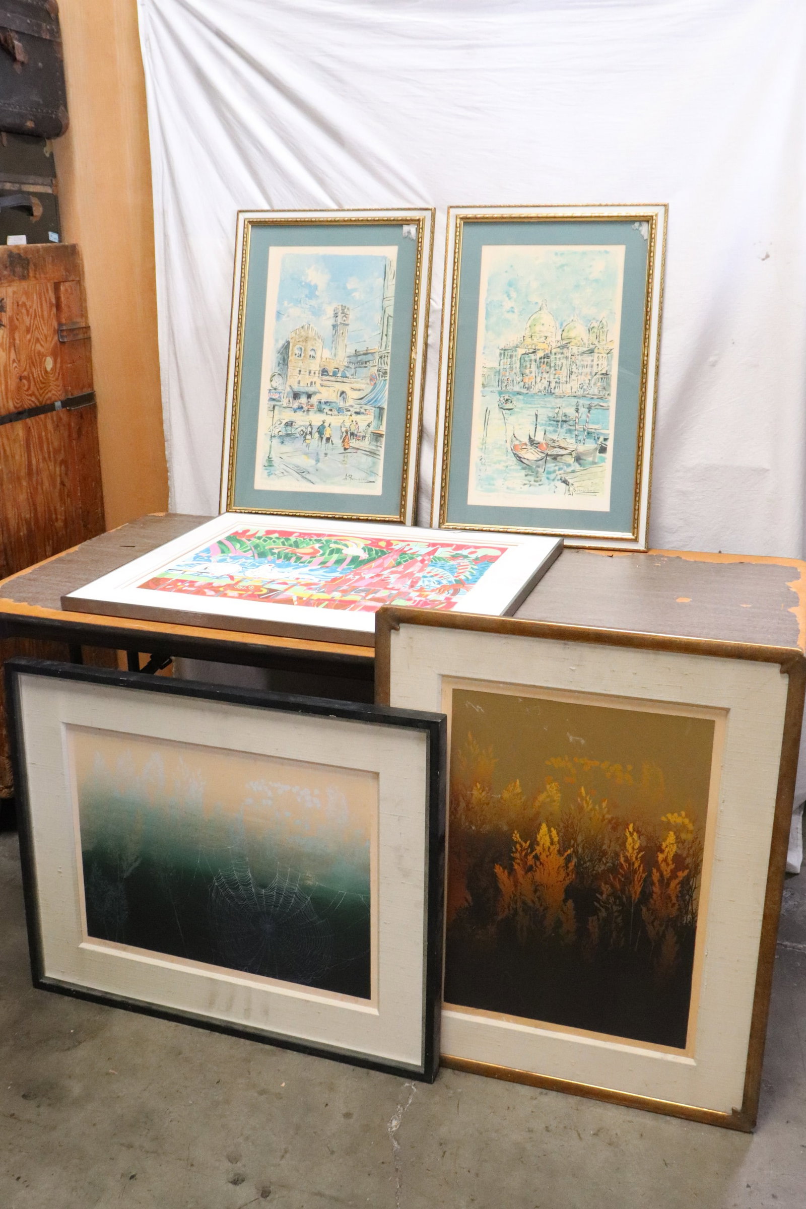5 etchings/ prints: 5 etchings/ prints, 22"x12" (F:28.5"x18.6"x0.65") - 24"x17.35" (F:32.4"x26"x1.1")