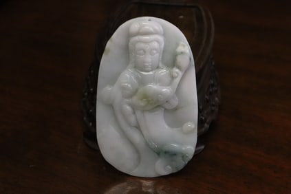 Fine jadeite carved plaque