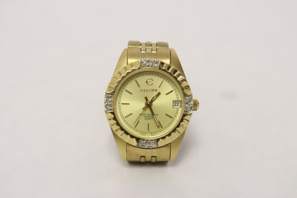 Lay's Elgin wrist watch w/ genuine small diamonds